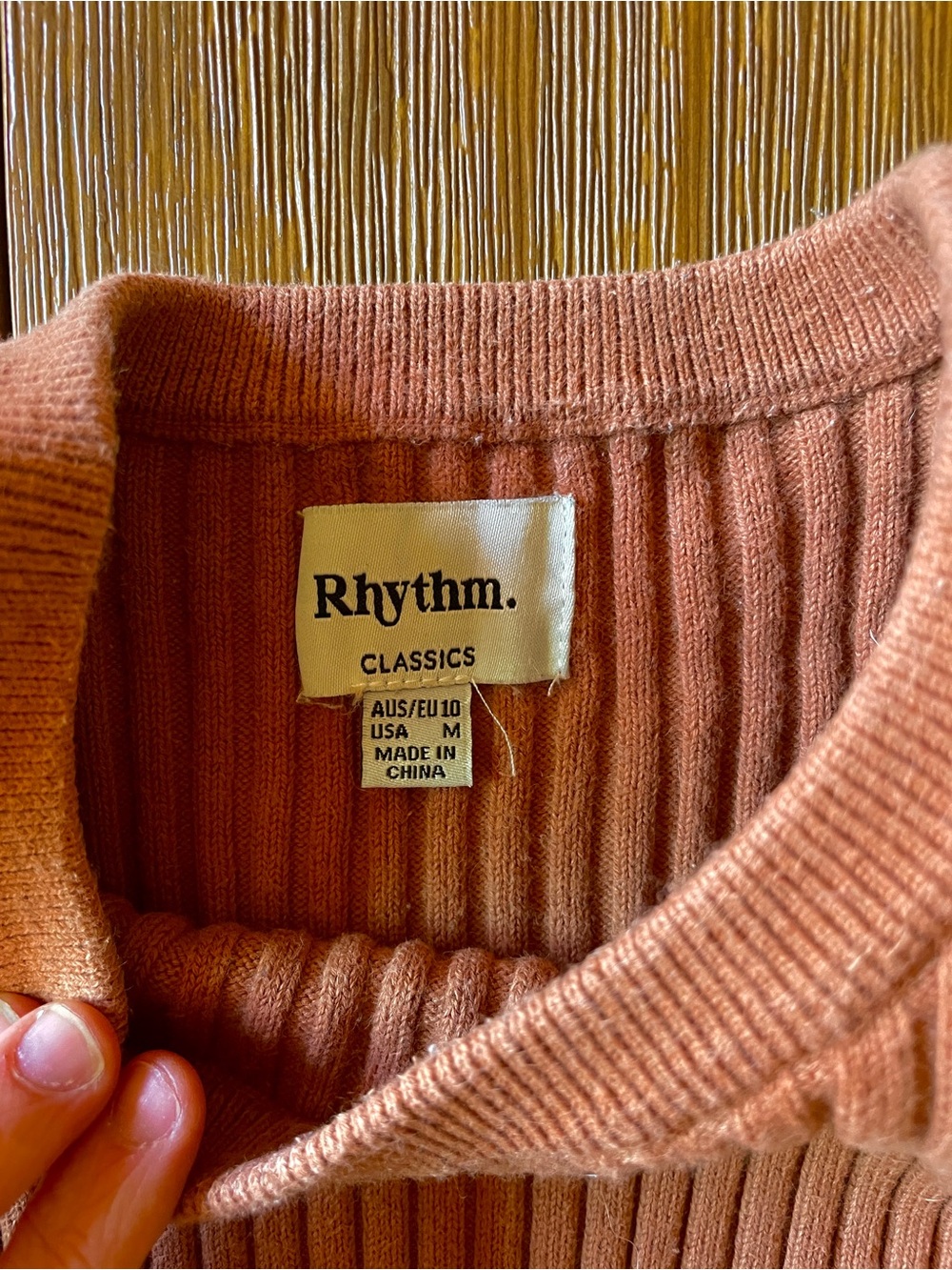 Rhythm Ribbed Sweater in Rust - Picture 3 of 3
